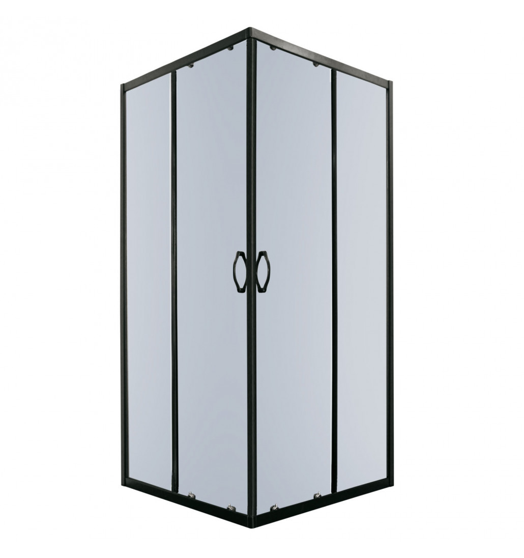 Kerra TIARA SQ kabina prysznicowa kwadratowa profil czarny 90x90x190 cm szkło 6mm grafitowe