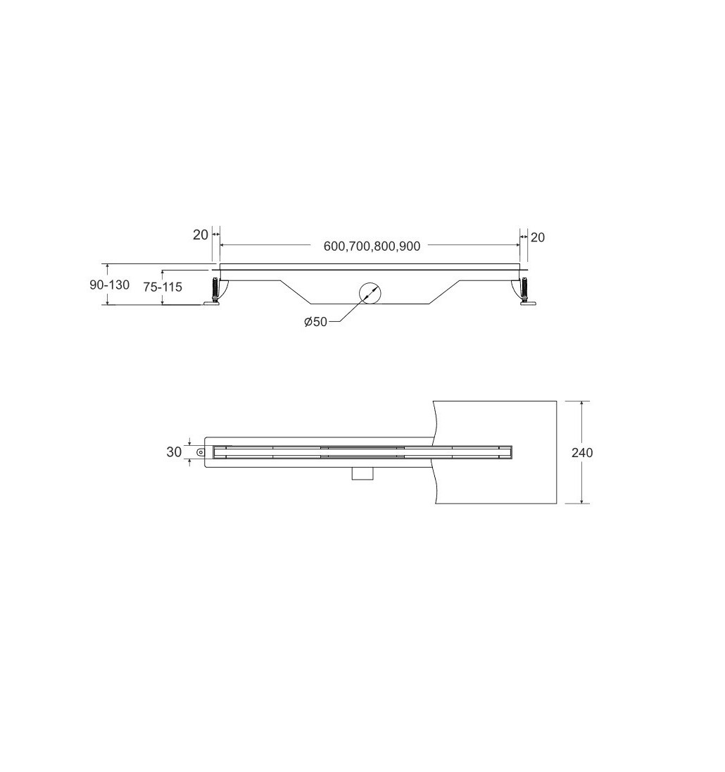 Besco VIRGO SLIM Odpływ liniowy 90 Chrom OL-90-VS