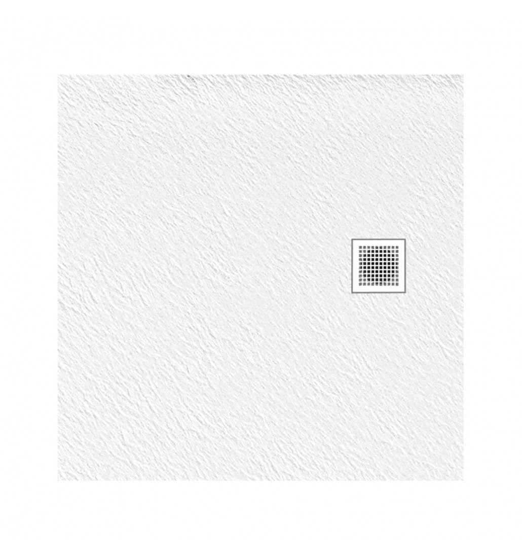 New Trendy Mori Brodzik kwadratowy 90x90x3 B-0433 biały struktura kamienia